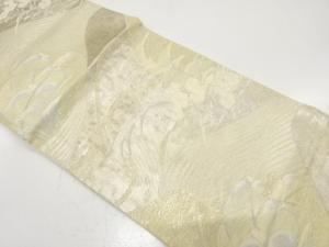 アンティーク　絽紗　波に花模様織り出し袋帯（材料）